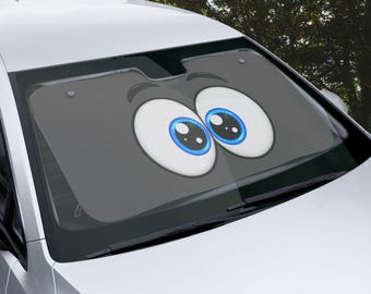 Goofy Big Cartoon Eyes Car Sun Shade | Windshield Sunshade
