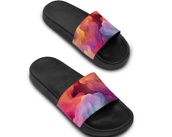 Colorful Women's Slide Sandals, Summer Footwear, Beach Sandals, Pool Slides, Vacation Essential, Fashionable Slippers