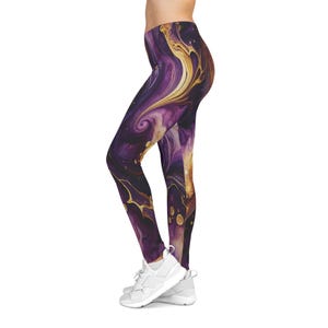 Cosmic Elegance Leggings, Boho Activewear, Yoga Pants, Festival Fashion, Statement Leggings, Meditation Wear