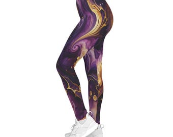 Cosmic Elegance Leggings, Boho Activewear, Yoga Pants, Festival Fashion, Statement Leggings, Meditation Wear