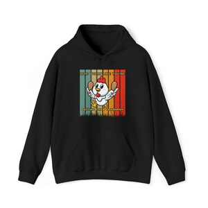 Vivez aujourd'hui comme si vous vouliez une frite demain Sweatshirt à capuche unisexe épais, cadeau unique, tenue confortable, mode pour les amateurs de poulet.