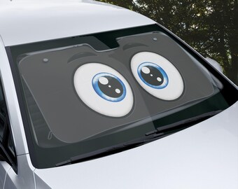 Big Cartoon Eyes Car Sun Shade | Windshield Sunshade
