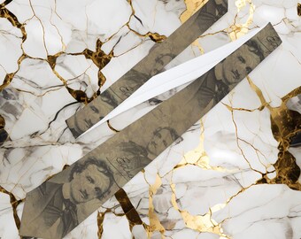 Vintage Poet Portrait Necktie Classic Literary Tie with Sepia Portraits