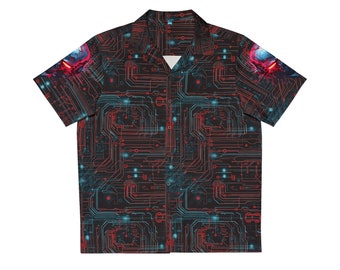 Cybernetic Skull Hawaiian Shirt – Because Even AI Needs a Vacation!
