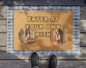 Bernese Mountain Dog Doormat: Humorous Coir Welcome Mat (24" x 16")