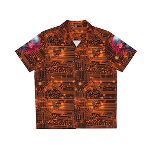 Cyberpunk Circuit Board Hawaiian Shirt – Futuristic Style Meets Island Vibes!