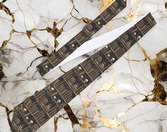 Vintage Library Books Pattern Necktie | Bookshelf Print Tie