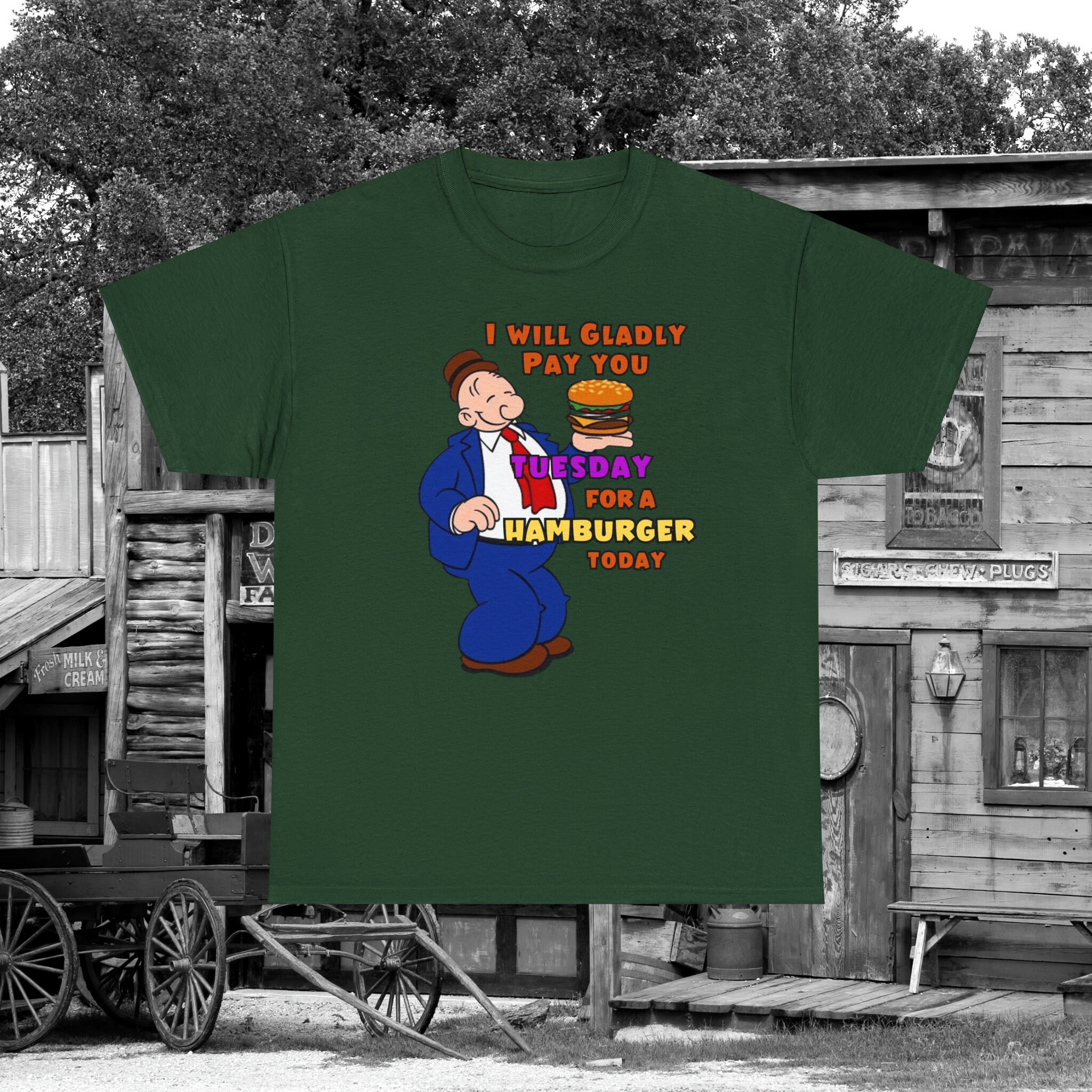 Wimpy's Hamburger Quote T-shirt: Popeye Cartoon, Gildan 5000
