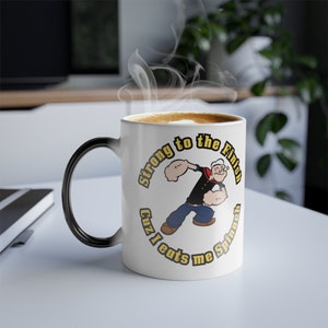Popeye &quot;Strong to the Finish&quot; Color Morphing Ceramic Mug - 11 oz