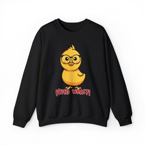 Frit Quoi ? Sweat-shirt ras du cou unisexe Heavy Blend™ Humour drôle de poulet frit, design spirituel, cadeau unique, tenue confortable, mode pour les amateurs de poulet