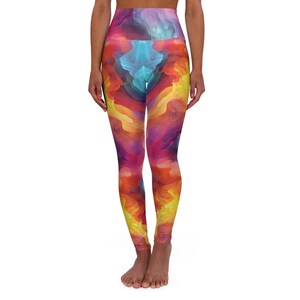Yoga Leggings mit lebendigem Druck: Hoch taillierte Athleisure - 4-Wege-Stretch
