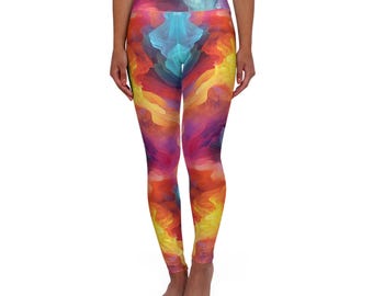 Yogalegging met levendige print: hoog getailleerde pasvorm - 4-way stretch