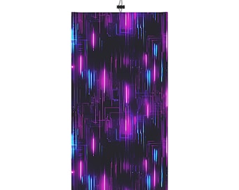 Neon Glitch Muster Neck Gaiter