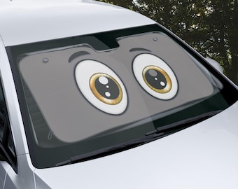 Silly Big Cartoon Eyes Car Sun Shade | Windshield Sunshade