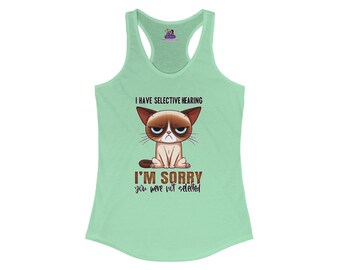 Selective Purrception: The Cat's Choice Women's Ideal Racerback Tank