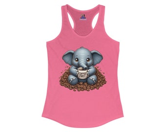 Espresso Yourself: The Sassy Elephant Racerback Women's Ideal Racerback Tank