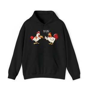 Mec. C'est juste faux Sweat-shirt à capuche unisexe Heavy Blend™ Poulet frit rigolo