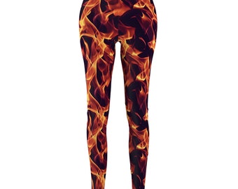 Leggings con stampa a fiamma: Inferno Chic, motivo a fuoco acceso