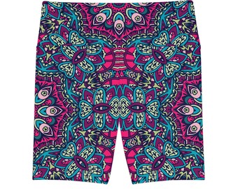 Purple Boho Vibes Workout Shorts - AOP Design for Stylish Comfort