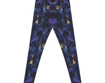 Galaxy Mosaic Leggings | Purple Blue Space Pattern Leggings