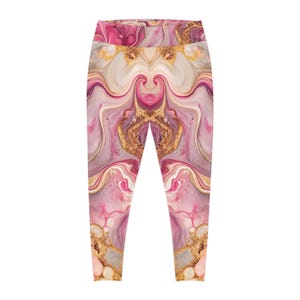 Chic Plus Size Leggings, Marble Pattern Tights for Yoga, Lounging, Workout, Stylish Leggings for Plus Size Women, Unique Graphic Activewear