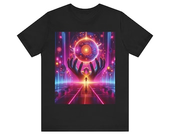 Neon Pathways-T-shirt: sci-fi gloeiende bol, uniseks T-shirt