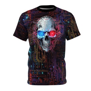 Cyberpunk Skull Circuit Tee – Own the Future!