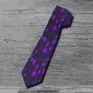 Neon Circuit Board Tie - Futuristic Men's Fashion Accessory