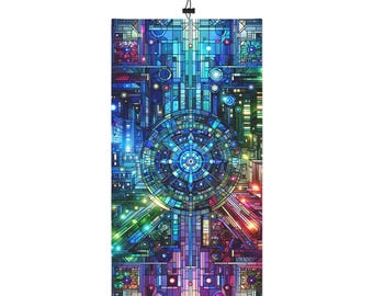 Futuristisches digitales Mandala Winter-Halstuch