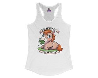 Equine Sass Racerback Tank: Sarcastic Horse Graphic Tee