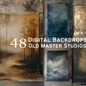 48 Old Master Studio Digital Backdrops, Wedding and Maternity Digital Overlays, Fine Art Textures, Studio Photography Backgrounds #1002