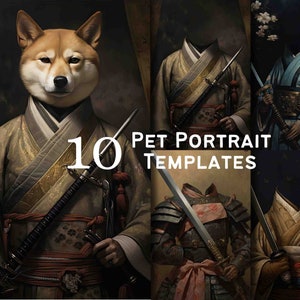 10 Pet Portrait Templates Digital Backgrounds, Digital Download, Renaissance Pet Portraits, Fine Art Oil Painting, Fun Pet Photos #1014