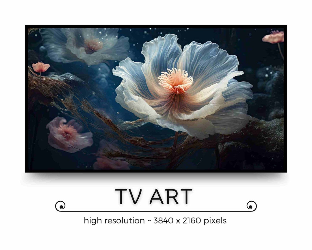 Digital TV Art Underwater Flower Art Botanical Wall Art Etsy