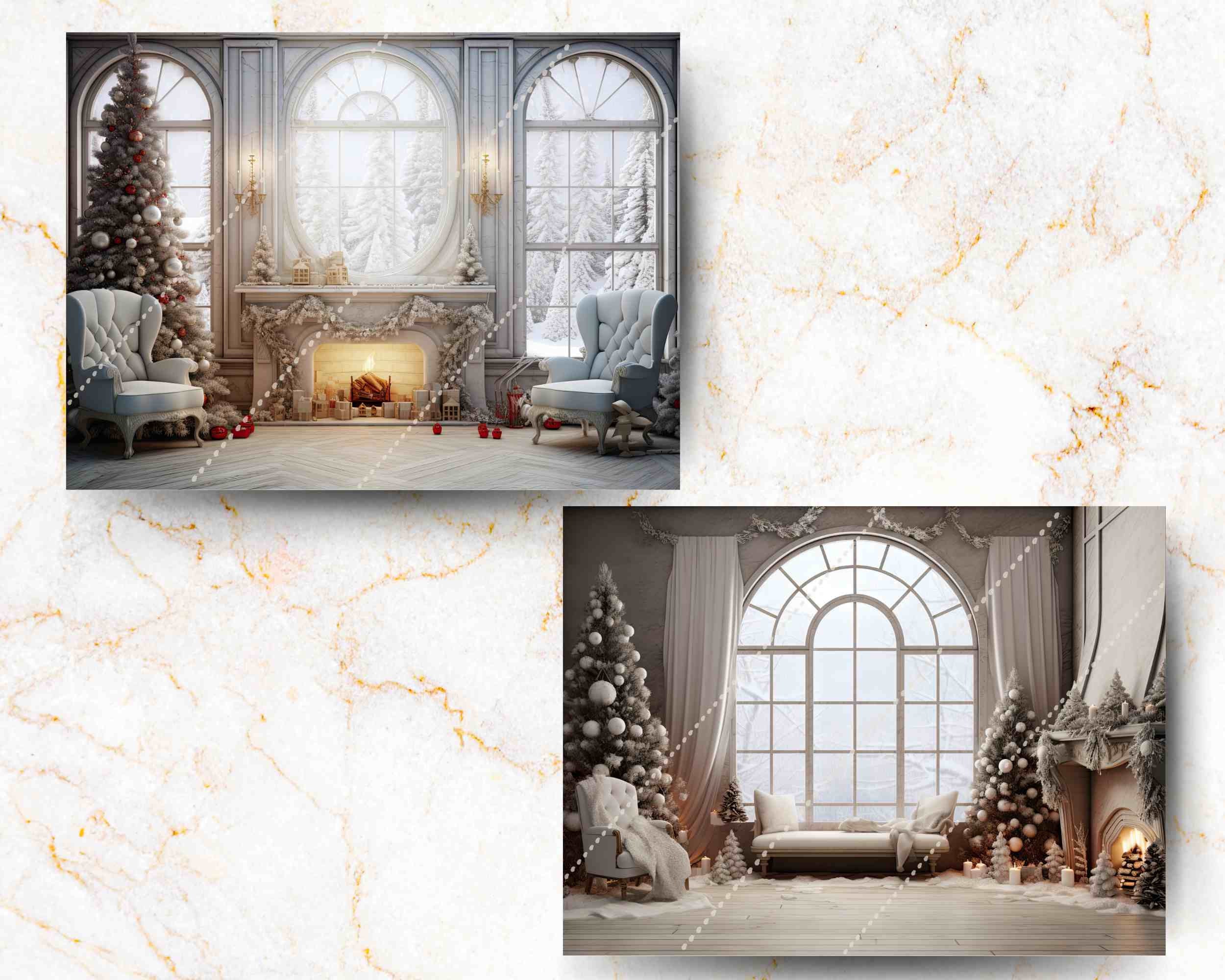 10 Elegant Christmas Rooms Digital Backdrops, Wedding and Maternity ...