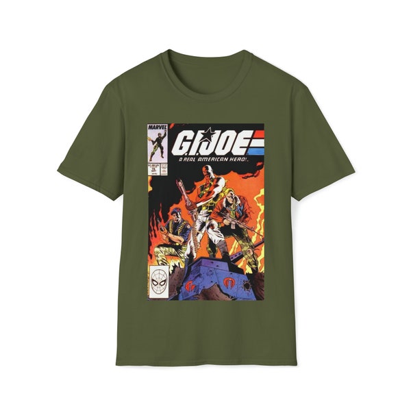 GI-JOE Comic Print Adults Unisex Softstyle T-Shirt.