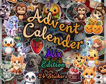 Sticker adventskalender | Zelfgemaakte adventskalender | Aftellen naar Kerstmis | Adventskalender | 24 letters handgemaakt | aftellen naar Kerstmis