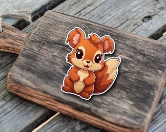 Niedliche Eichhörnchen Sticker | Eichhörnchen-Kollektion | StickerHelden | Vinyl | Holo Sticker | Wasserdicht