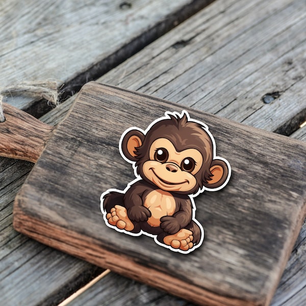 Niedlicher Affe Kumpel Sticker | Affen-Kollektion | StickerHelden | Vinyl | Holo Sticker| Wasserdicht