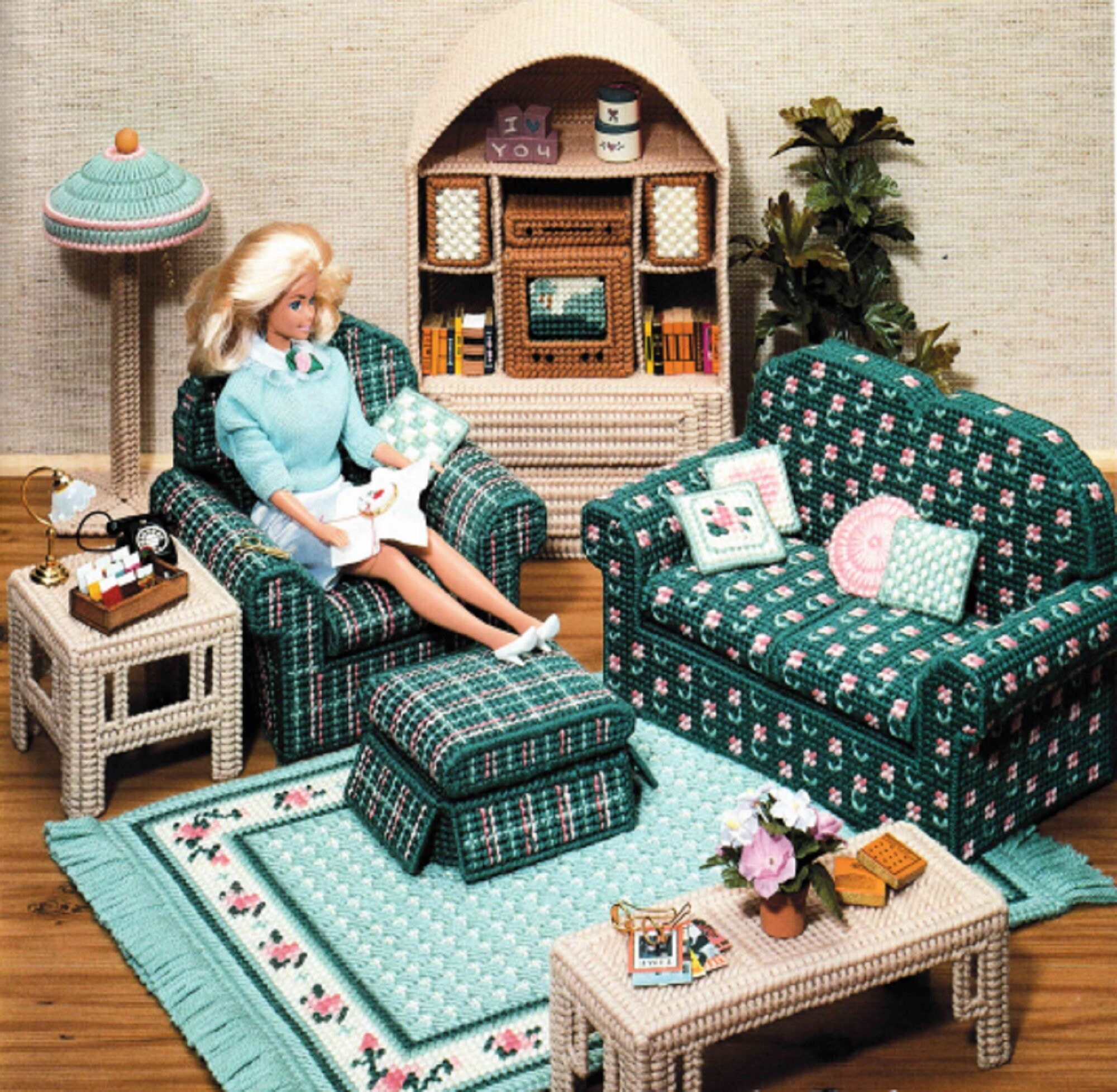Barbie living sale room furniture set