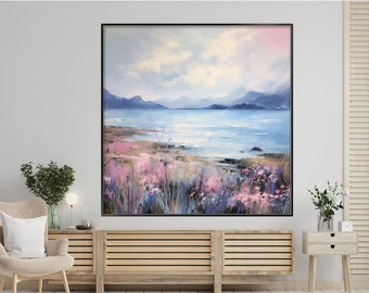 Ocean Scenery, Seascape, Spring 100% Hand Painted, Textured Painting, Acrylic Abstract Oil Painting, Wall Decor Living Room, Office Wall