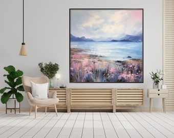 Ocean Scenery, Seascape, Spring 100% Hand Painted, Textured Painting, Acrylic Abstract Oil Painting, Wall Decor Living Room, Office Wall