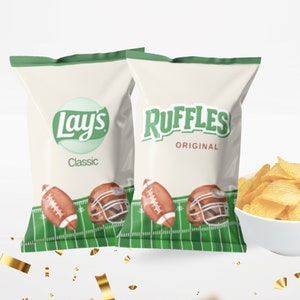 Football Birthday Party Treats Football Chip Bags Birthday Party, American Football Custom Name Party Table Decoration Football Theme Snacks