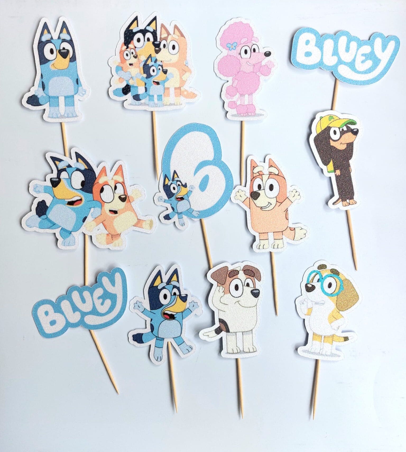 Bluey Cupcake Toppers Bluey Birthday Cake Topper Kids Cupcake Etsy