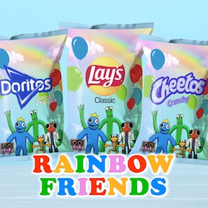 Rainbow Friends Party Chip Bags, Rainbow Friends Birthday Chips, Rainbow Friends Kids Chips Party Favor Bags Birthday Party