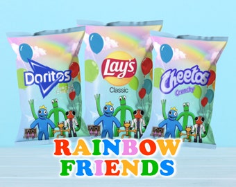 Rainbow Friends Party Chip Bags, Rainbow Friends Birthday Chips, Rainbow Friends Kids Chips Party Favor Bags Birthday Party