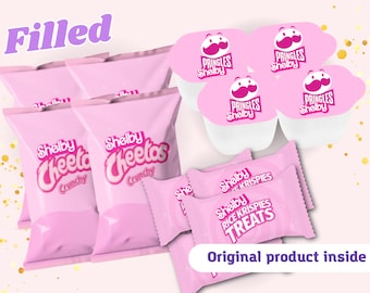Pink Party Treats Chip Bags Fashion Doll Birthday Party Bundle, Custom Name Chip Bags Party Table Decorations, Girl Birthday Party Snacks