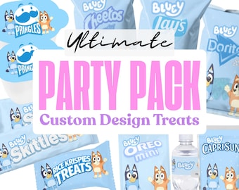 Party Treats Pack Ultimate combo Chip Bags Birthday, Party Favor Bags Birthday Party, Candy Table Decorations for parties favors for kids