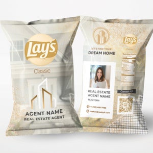 Real Estate Open House Favors Chip Bags Personalized, Marketing Ideas Realtor Open House Giveaway Gifts for Clients Treats, Chips included