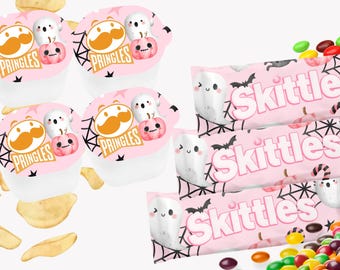 Halloween Snacks decorated bags, Halloween Chips, No Candy Halloween Treats, Halloween Party Favors bags Halloween gift for school for kids