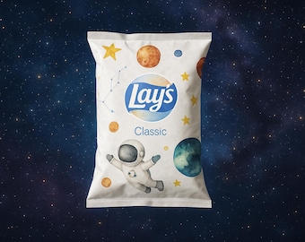 Space Birthday Party Chip Bags Planet Birthday Chips Favors Astronaut Birthday Decorations, Space Favor Bags Personalized Outer Space Treats